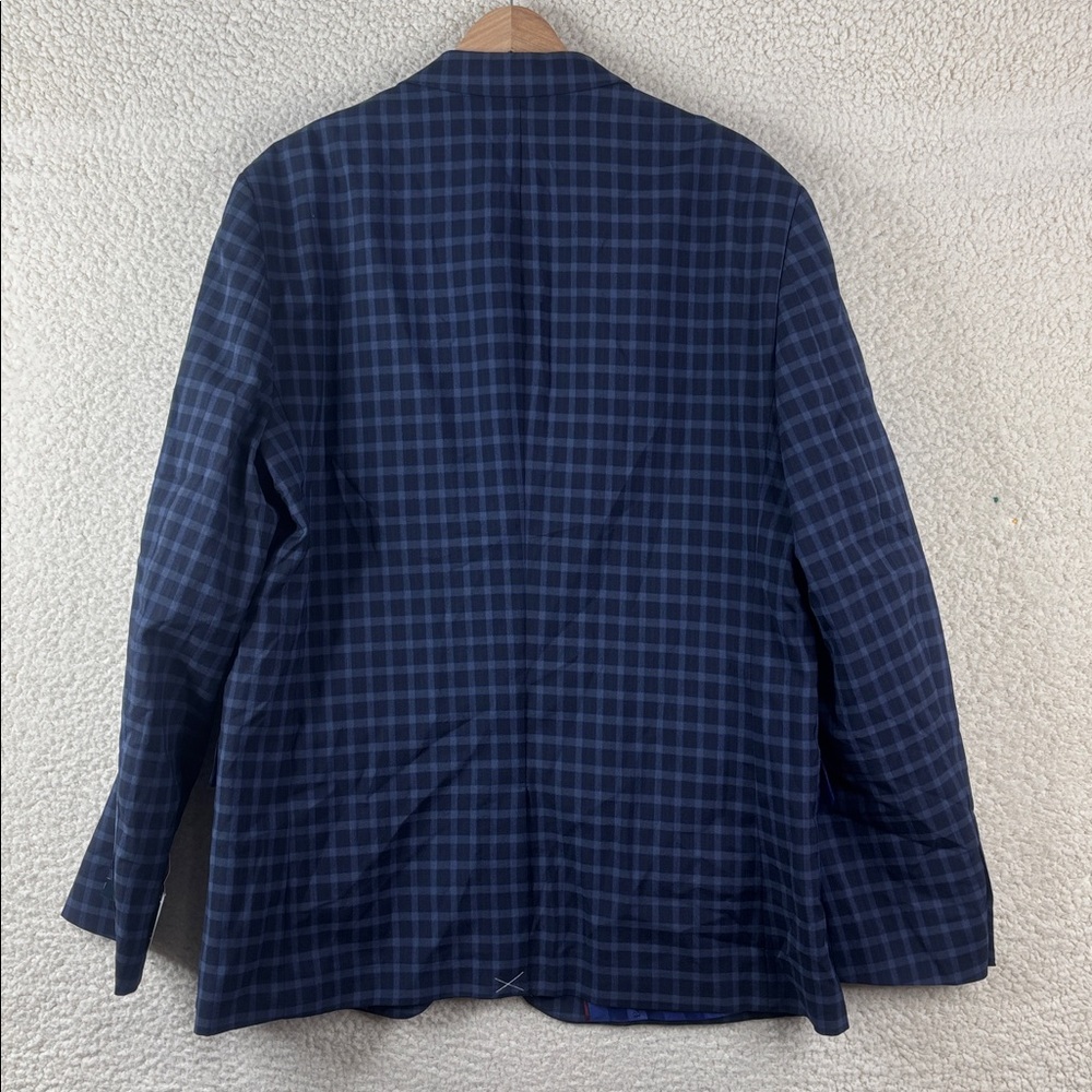 NWT Ben Sherman Mens Navy Blue Plaid Blazer Sport Coat Size 44R - Picture 9 of 16